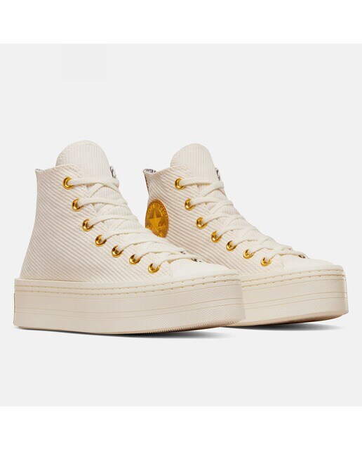Sapatilhas Casual de Mulher Chuck Taylor All Star Modern Lift Platform Corduroy Branco-marfim-4