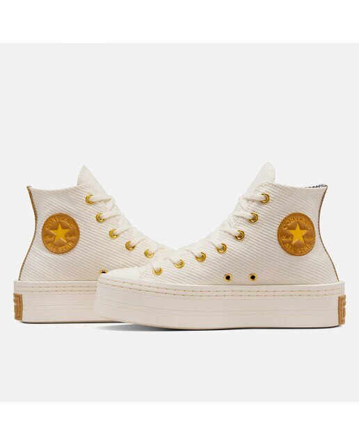 Sapatilhas Casual de Mulher Chuck Taylor All Star Modern Lift Platform Corduroy Branco-marfim-6