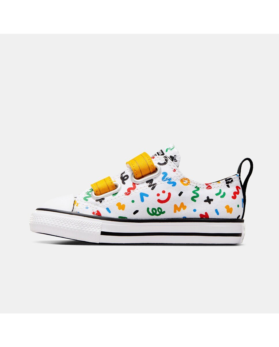Sapatilhas Casual de Criança Chuck Taylor All Star Easy-On Doodles Low Top Branco-2