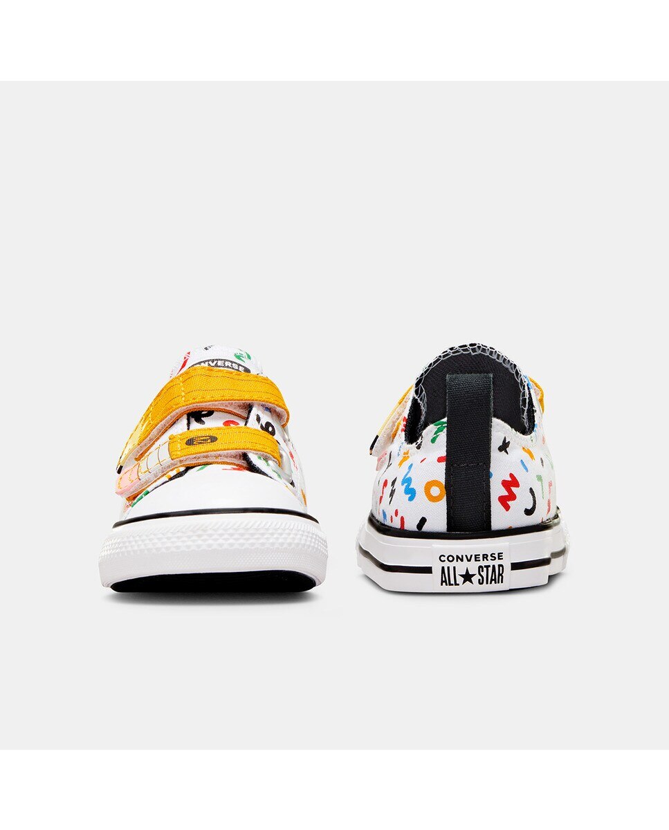 Sapatilhas Casual de Criança Chuck Taylor All Star Easy-On Doodles Low Top Branco-4
