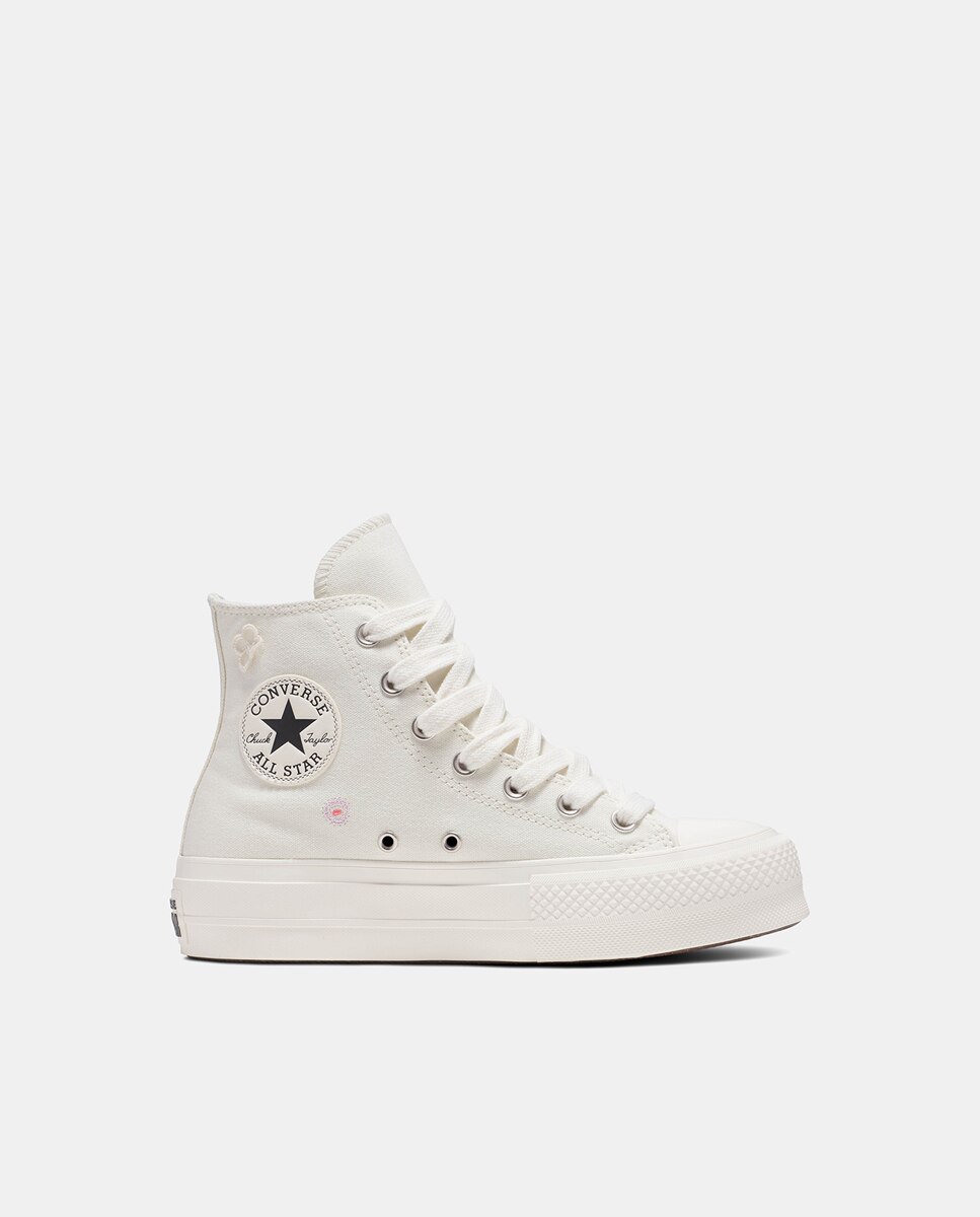 Sapatilhas Casual de Mulher Chuck Taylor All Star Lift Flower Play Branco-marfim-1