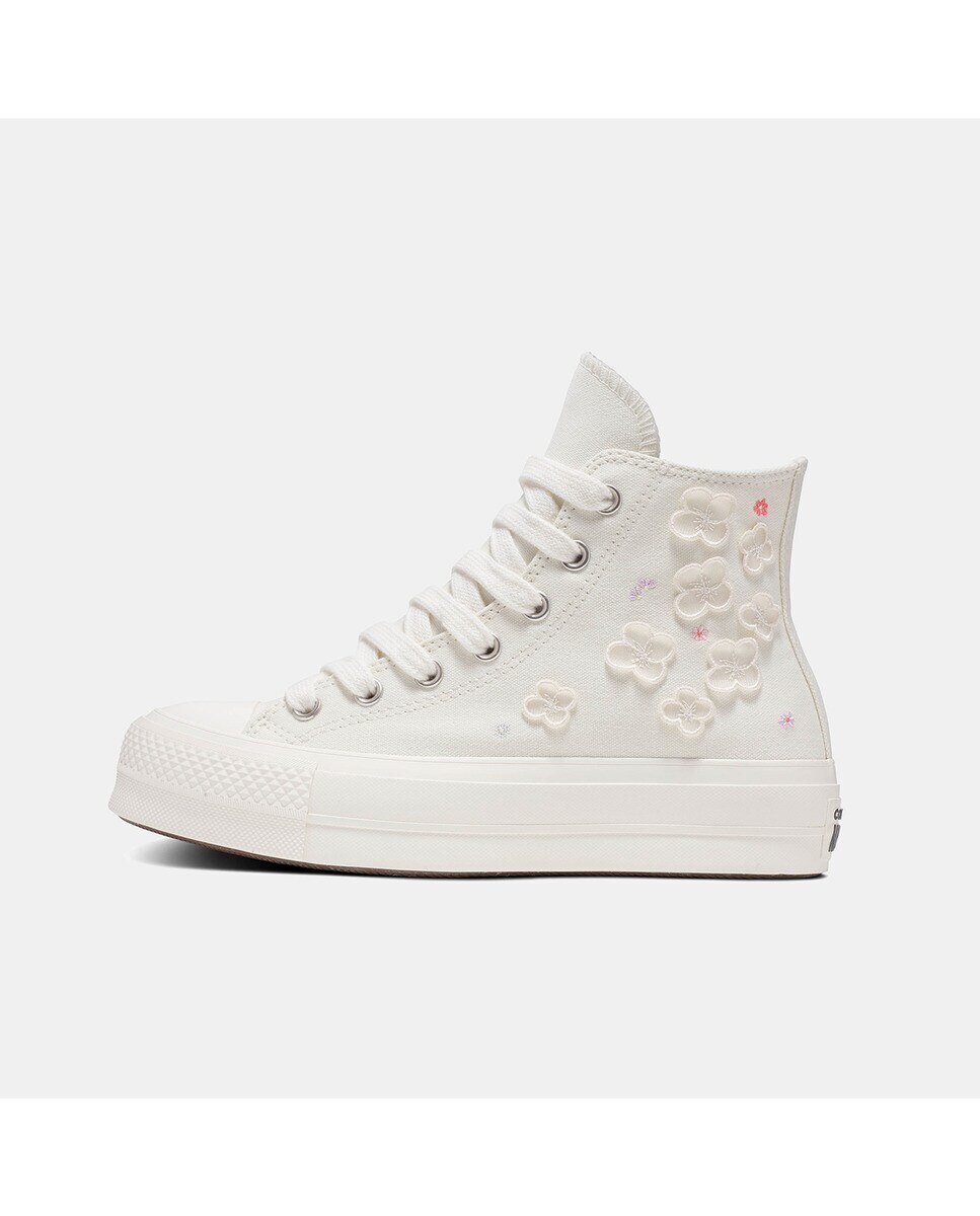 Sapatilhas Casual de Mulher Chuck Taylor All Star Lift Flower Play Branco-marfim-2