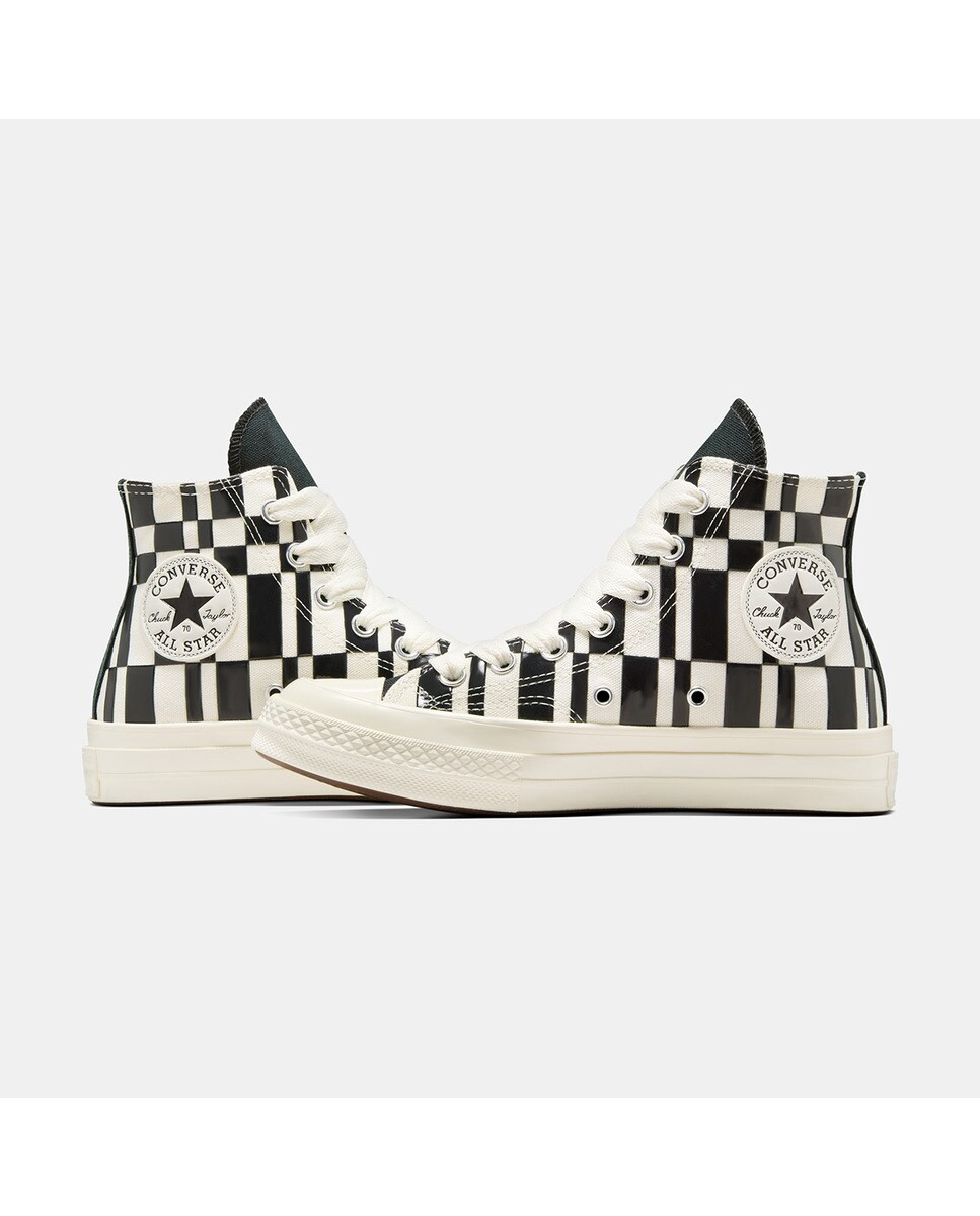 Sapatilhas Casual Unissexo Chuck 70 Checkered High Top Branco-marfim-8
