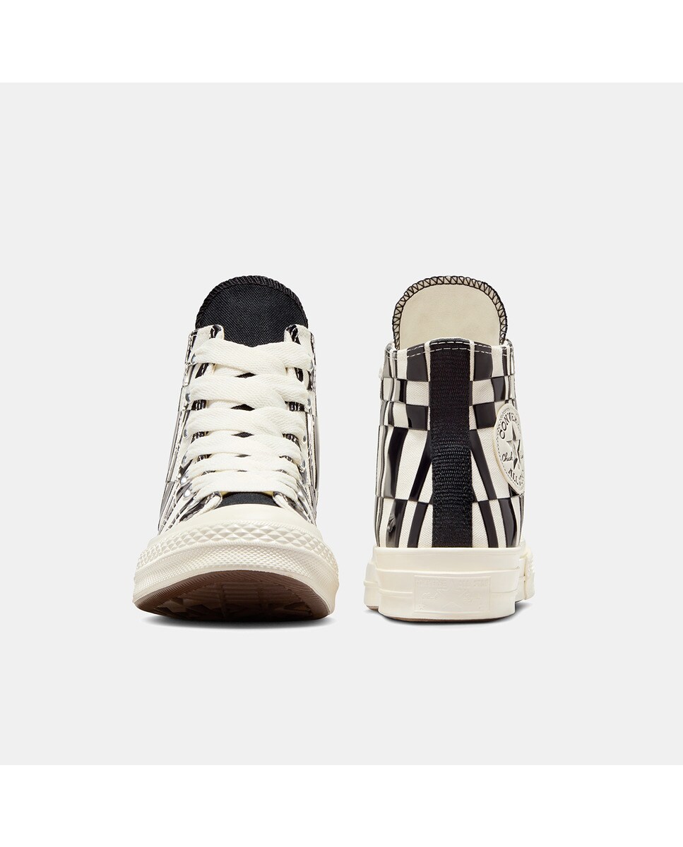 Sapatilhas Casual Unissexo Chuck 70 Checkered High Top Branco-marfim-10