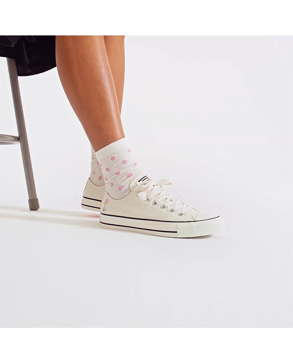 Sapatilhas Casual Unissexo Chuck Taylor All Star Little Florals Branco-marfim-2