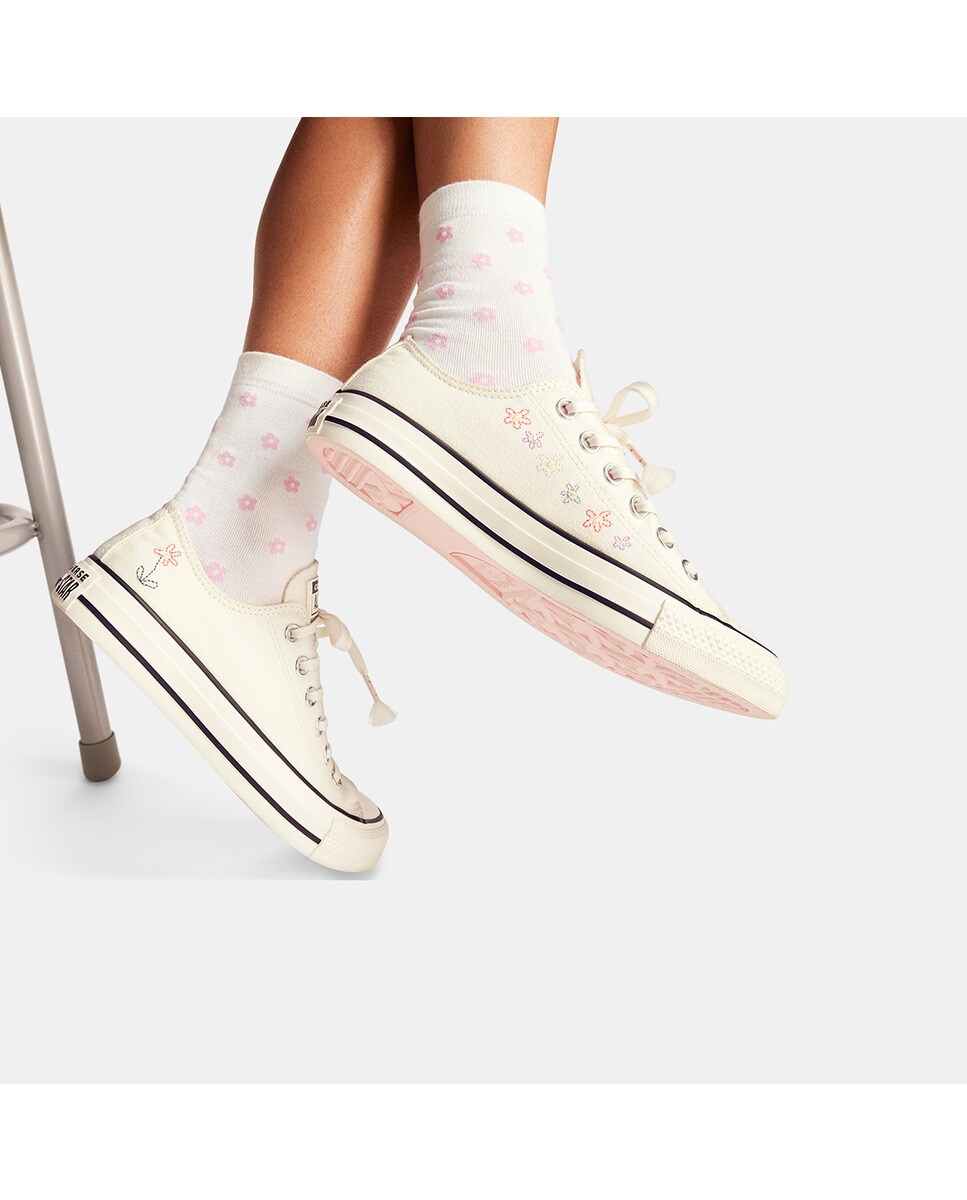 Sapatilhas Casual Unissexo Chuck Taylor All Star Little Florals Branco-marfim-5