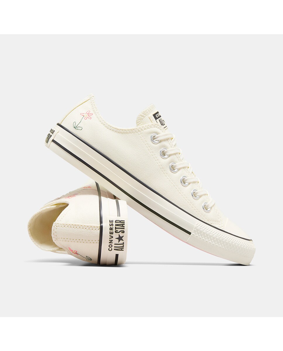 Sapatilhas Casual Unissexo Chuck Taylor All Star Little Florals Branco-marfim-9