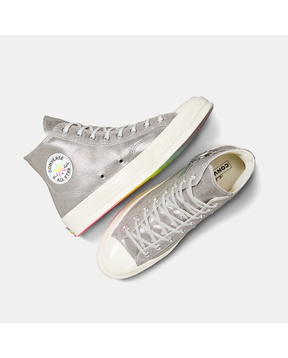 Sapatilhas Casual Unissexo Chuck 70 Pride Cinzento metalizado-6