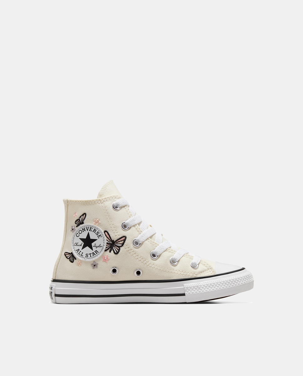 Sapatilhas Casual de Criança Chuck Taylor All Star Butterflies High Top Branco-marfim-1