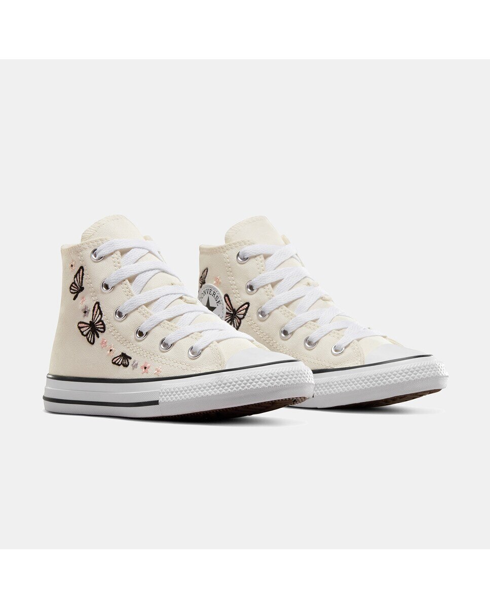 Sapatilhas Casual de Criança Chuck Taylor All Star Butterflies High Top Branco-marfim-3