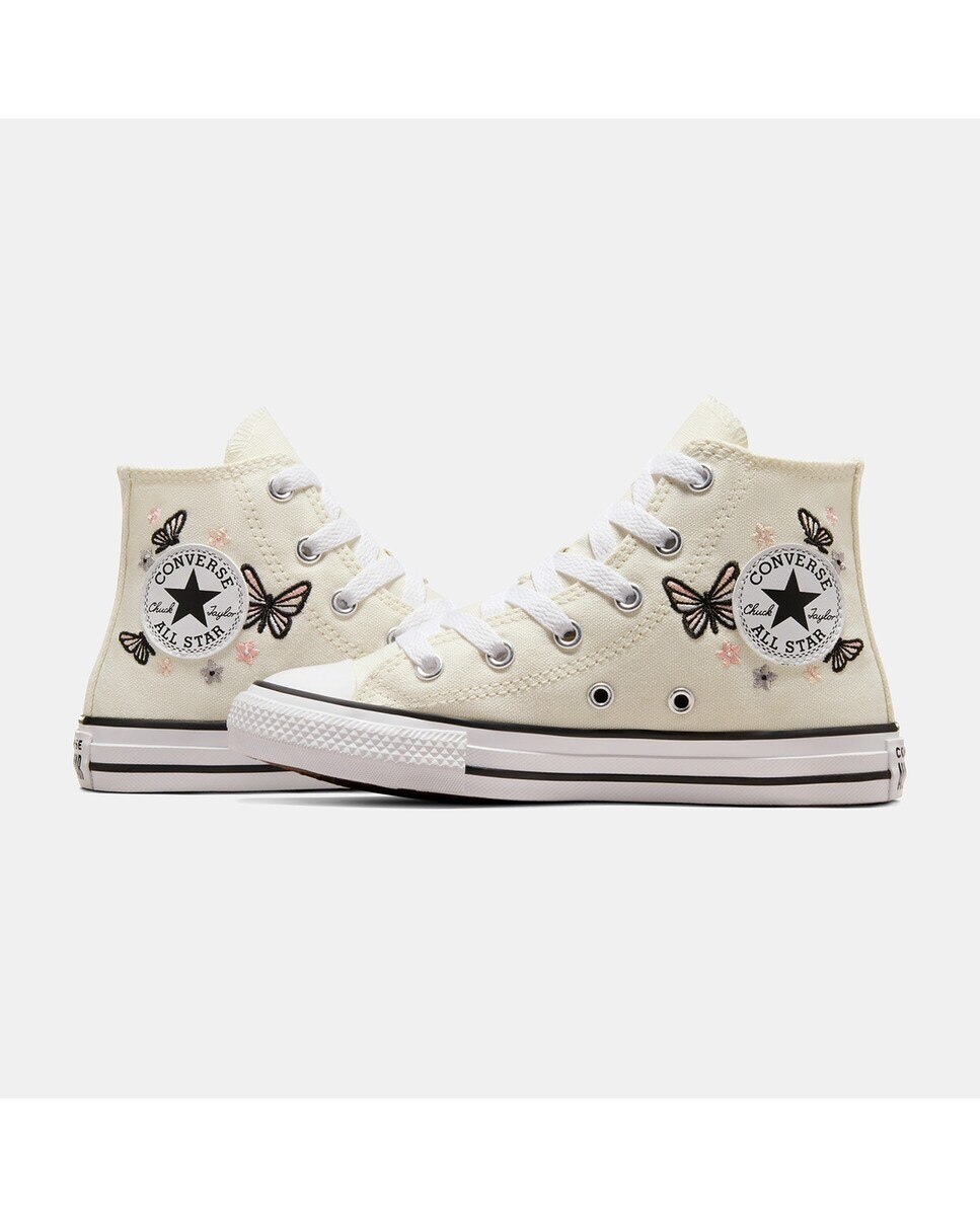 Sapatilhas Casual de Criança Chuck Taylor All Star Butterflies High Top Branco-marfim-5