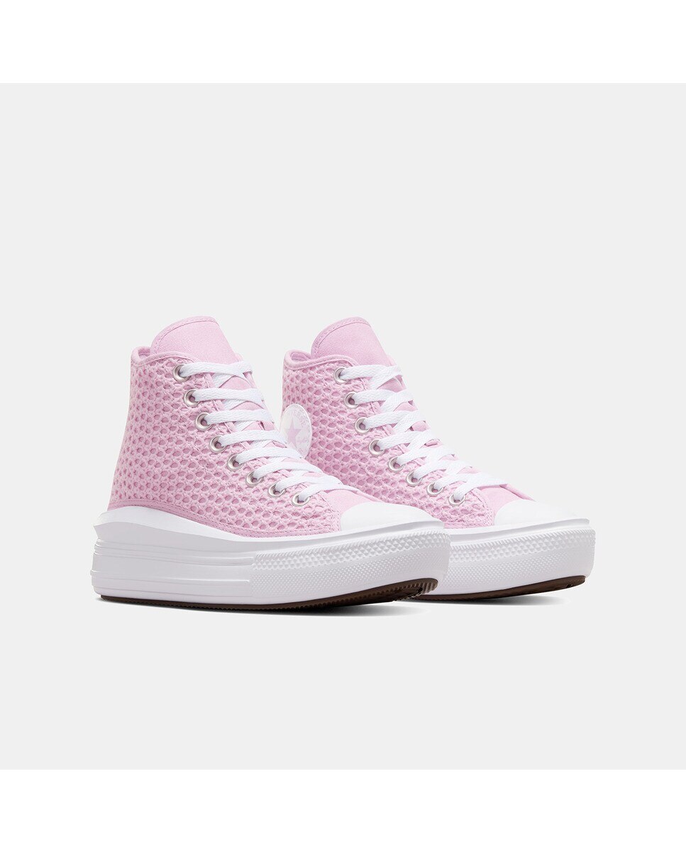 Sapatilhas Casual de Criança Chuck Taylor All Star Move Crochet Platform High Top Rosa-3