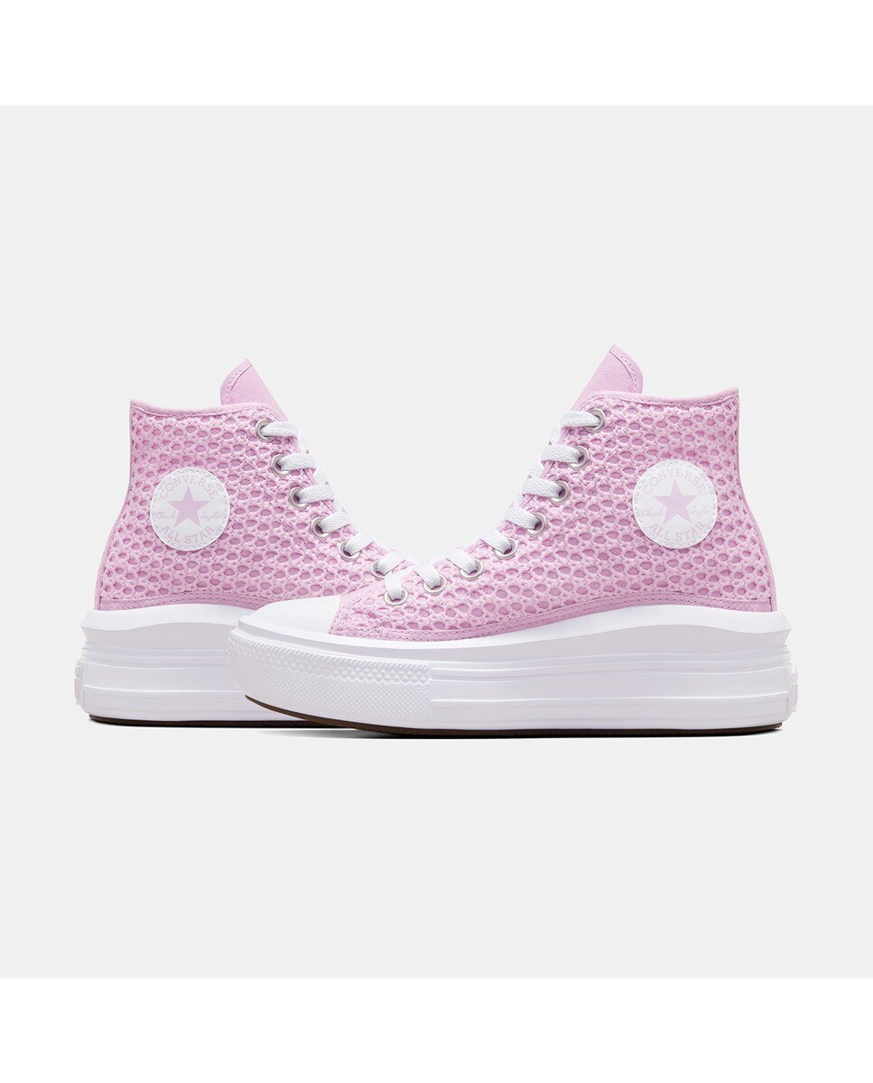 Sapatilhas Casual de Criança Chuck Taylor All Star Move Crochet Platform High Top Rosa-4