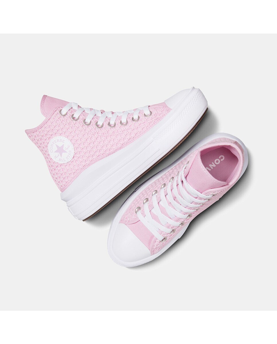 Sapatilhas Casual de Criança Chuck Taylor All Star Move Crochet Platform High Top Rosa-6