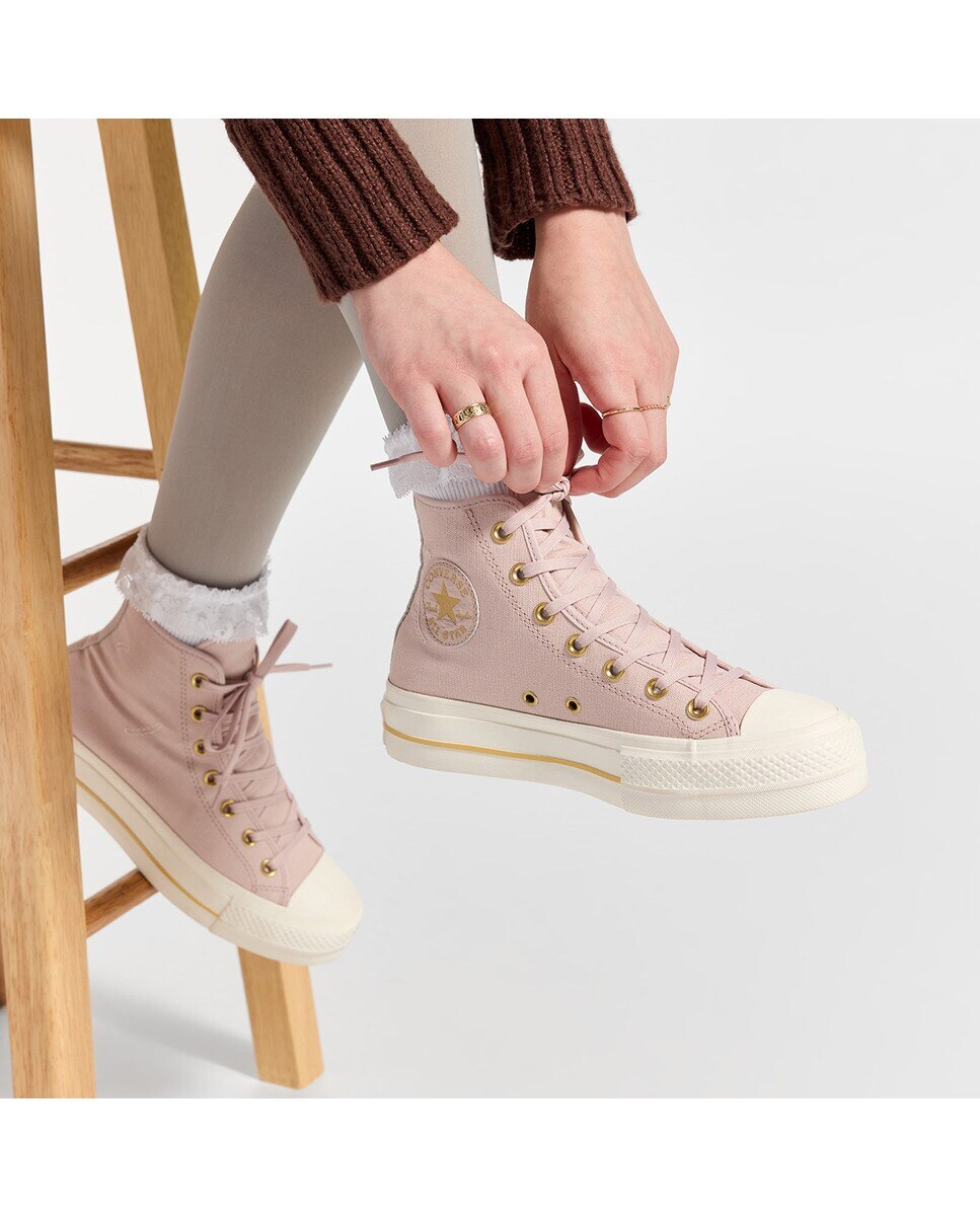 Sapatilhas Casual de Mulher Chuck Taylor All Star Lift Platform Tailored Lines Rosa-pálido-7