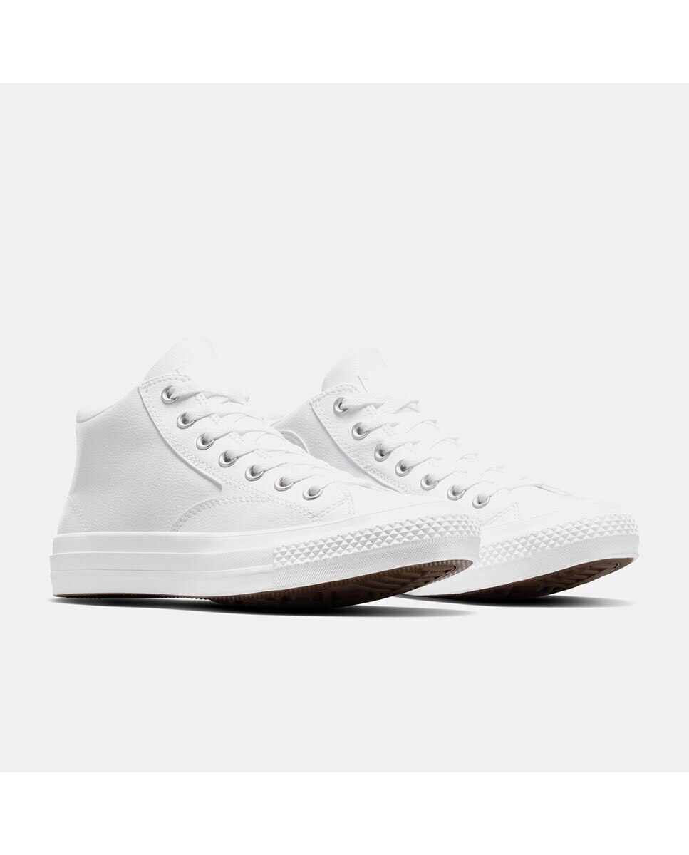 Sapatilhas Casual Unissexo Chuck Taylor All Star Malden Street Faux Leather Mid Top Branco-3