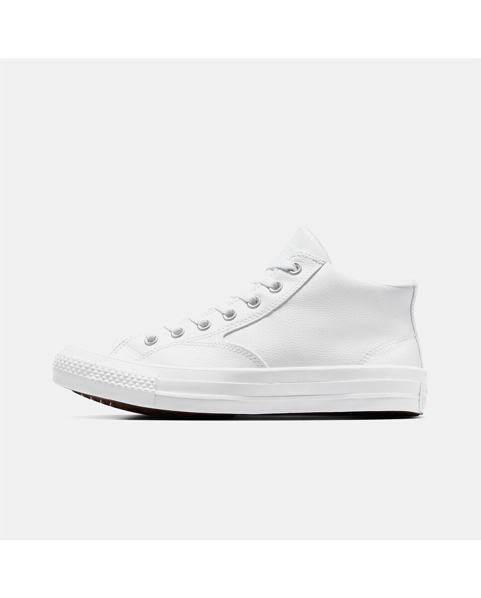 Sapatilhas Casual Unissexo Chuck Taylor All Star Malden Street Faux Leather Mid Top Branco-4