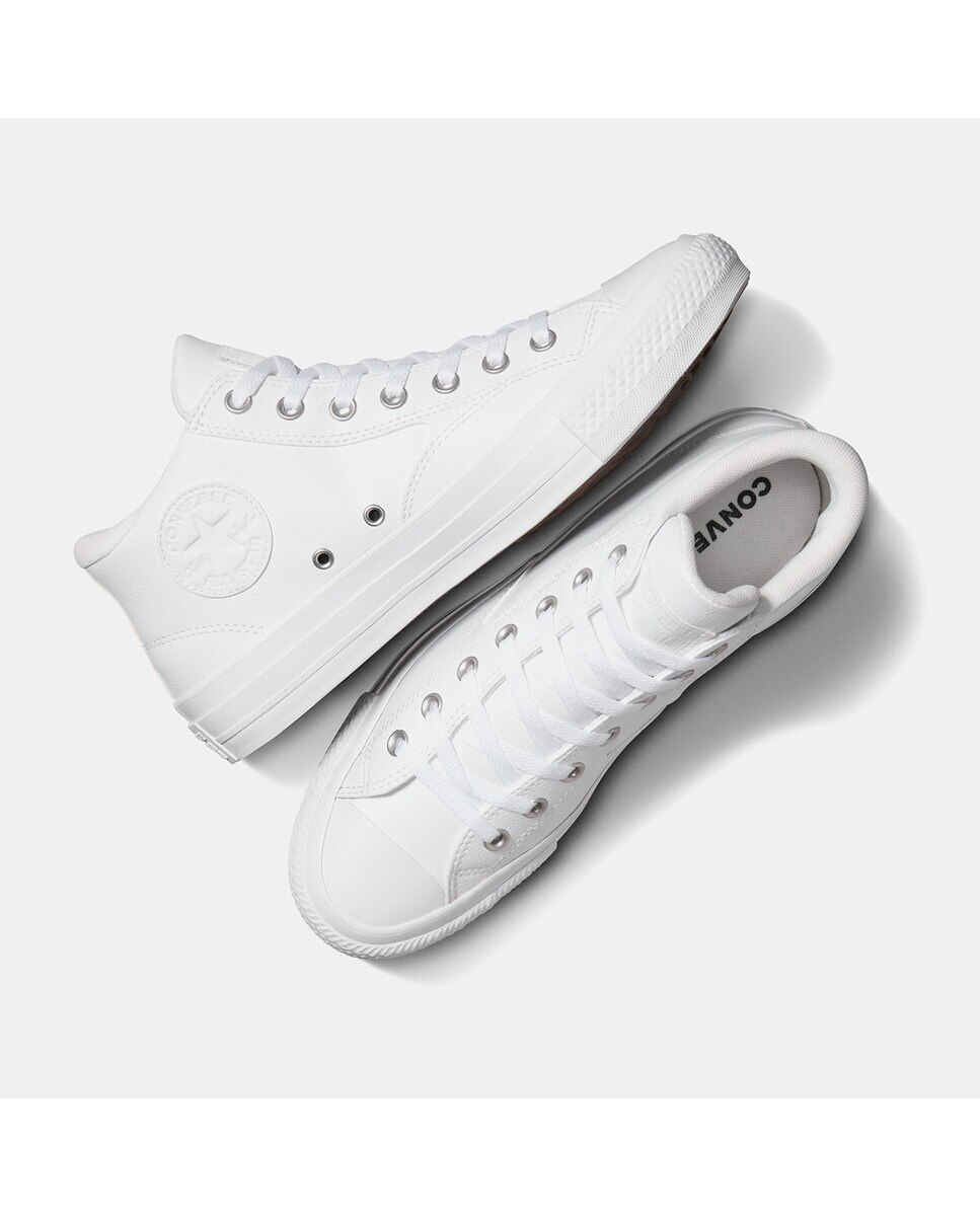 Sapatilhas Casual Unissexo Chuck Taylor All Star Malden Street Faux Leather Mid Top Branco-5