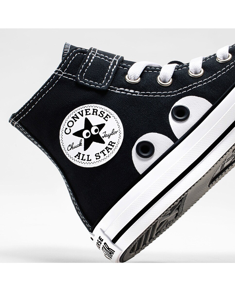 Sapatilhas Casual de Criança Chuck Taylor All Star Eyes EasyOn Preto-4