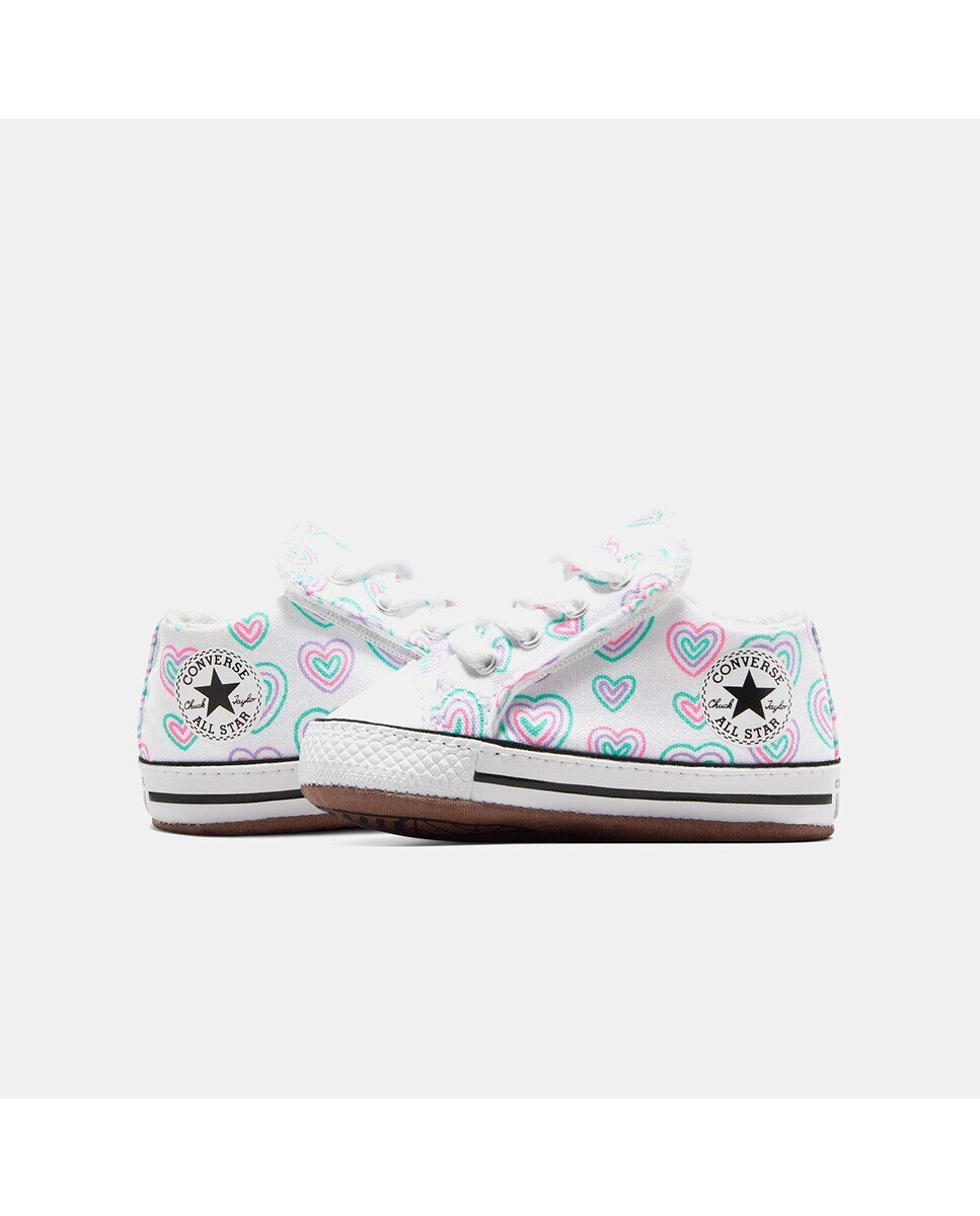 Sapatilhas Casual de Bebé Chuck Taylor All Star Hearts EasyOn Mid Top Branco-5
