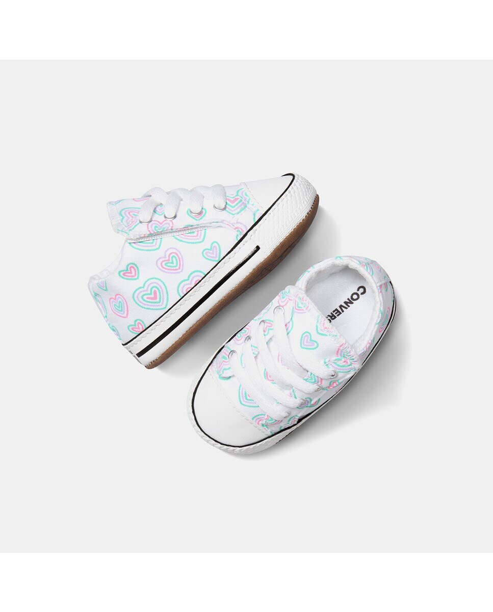Sapatilhas Casual de Bebé Chuck Taylor All Star Hearts EasyOn Mid Top Branco-6