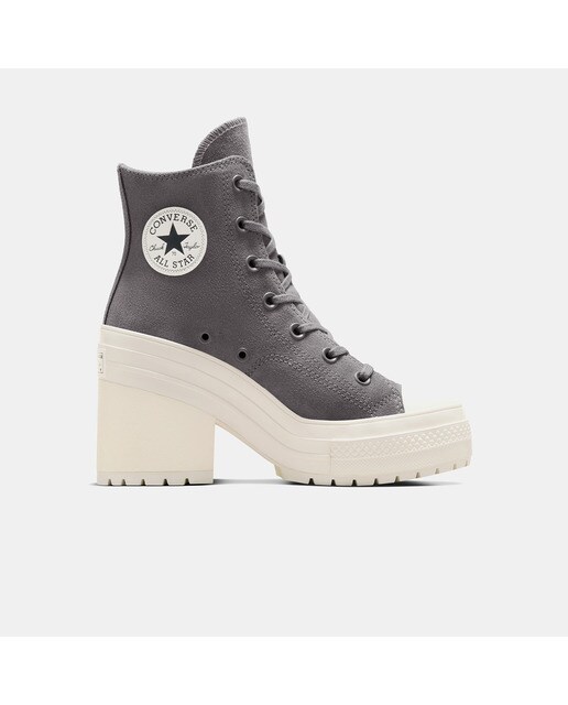 Sapatilhas Casual de Mulher Chuck 70 De Luxe Heel Platform Cinzento-escuro-1