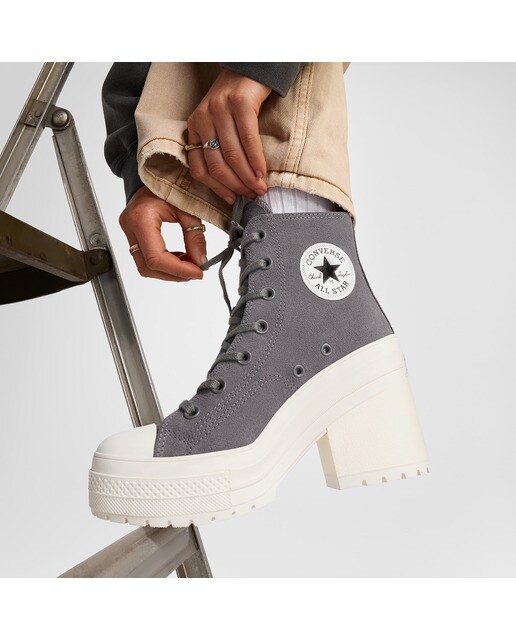 Sapatilhas Casual de Mulher Chuck 70 De Luxe Heel Platform Cinzento-escuro-2