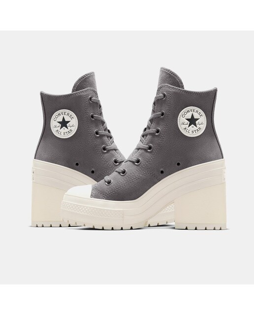 Sapatilhas Casual de Mulher Chuck 70 De Luxe Heel Platform Cinzento-escuro-7