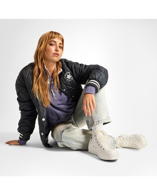 Sapatilhas Casual de Mulher Chuck Taylor All Star Lugged Heel Black Lux Branco-3