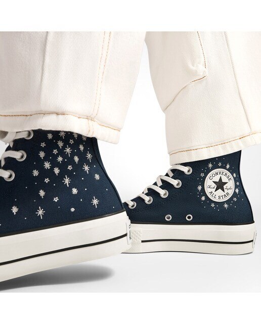 Sapatilhas Casual de Mulher Chuck Taylor All Star Lift Premium Party Azul-escuro-5