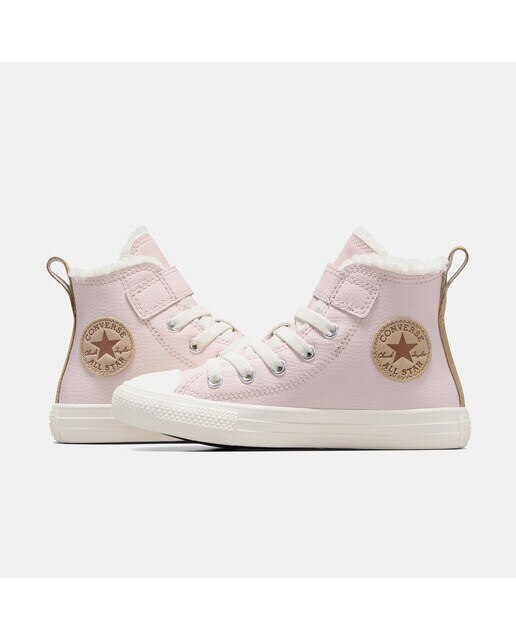 Sapatilhas Casual de Criança Chuck Taylor All Star Leather & Sherpa EasyOn Rosa-pálido-3