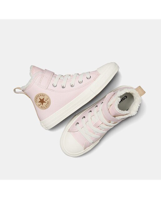 Sapatilhas Casual de Criança Chuck Taylor All Star Leather & Sherpa EasyOn Rosa-pálido-6