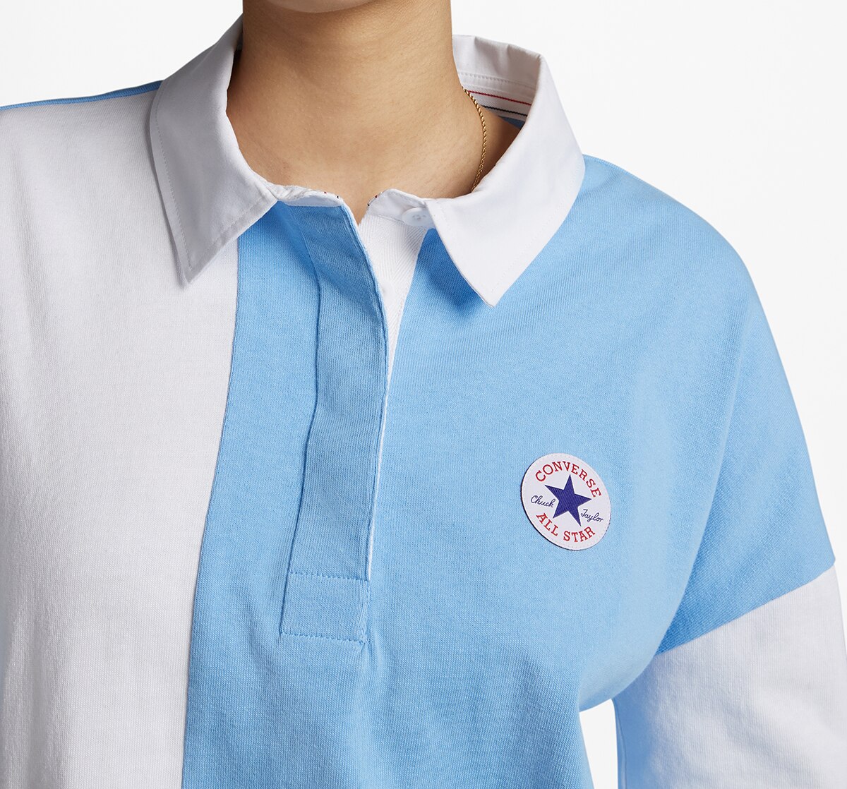 Polo de Mulher Retro Chuck Rugby Azul / Branco-4