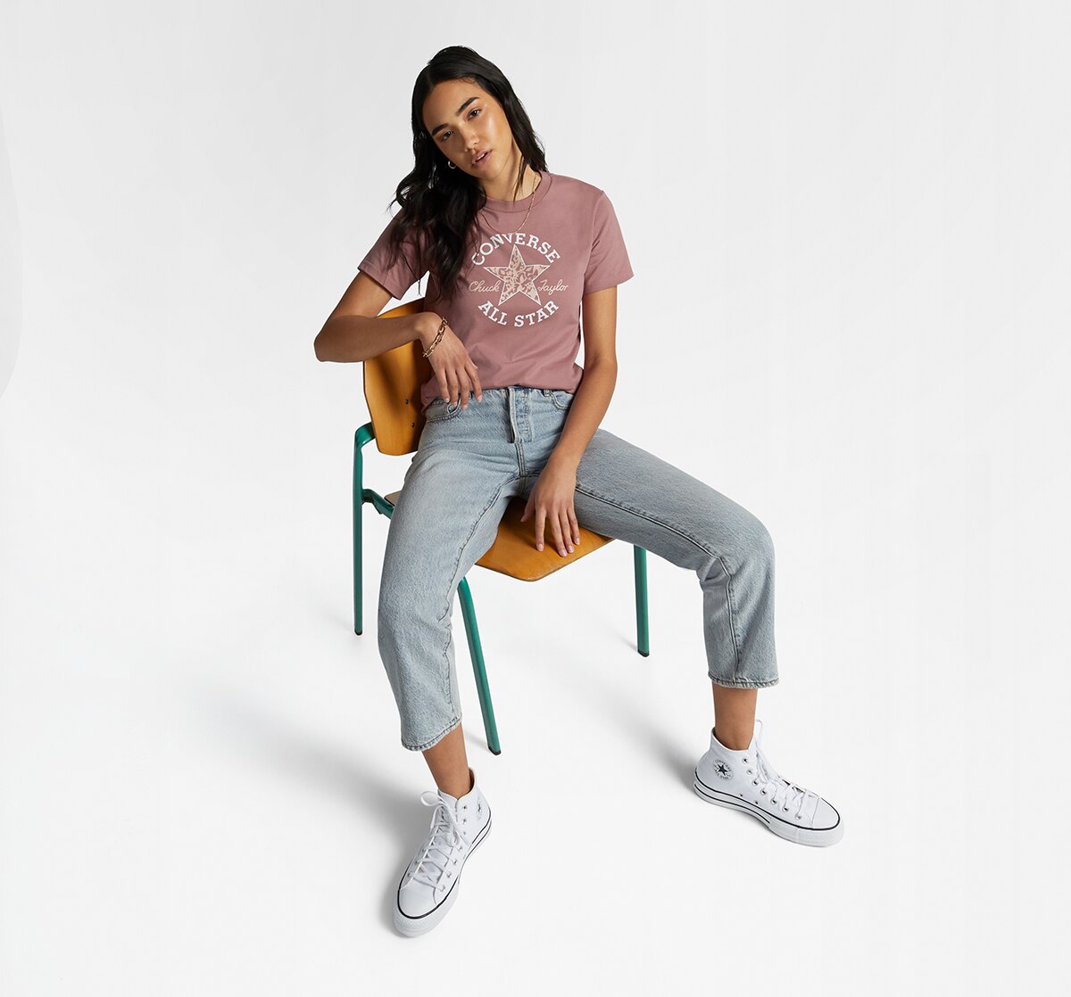 T-shirt de Mulher Chuck Patch Infill Rosa-4