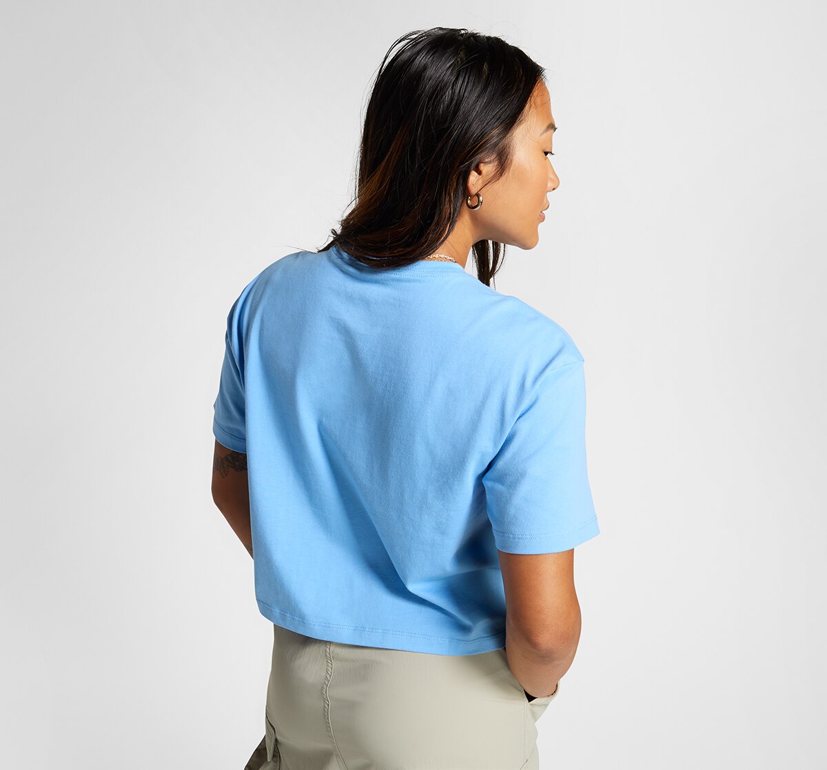 T-shirt de Mulher Retro Chuck Cropped Tee Azul-2