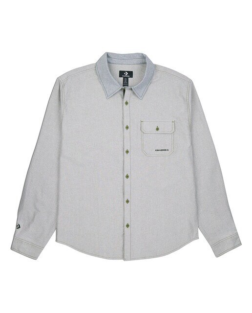 Camisa de Homem Oxford Button Down Cinzento-1