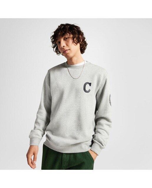 Sweatshirt de Homem Chuck Retro Graphic Crew Cinzento-1