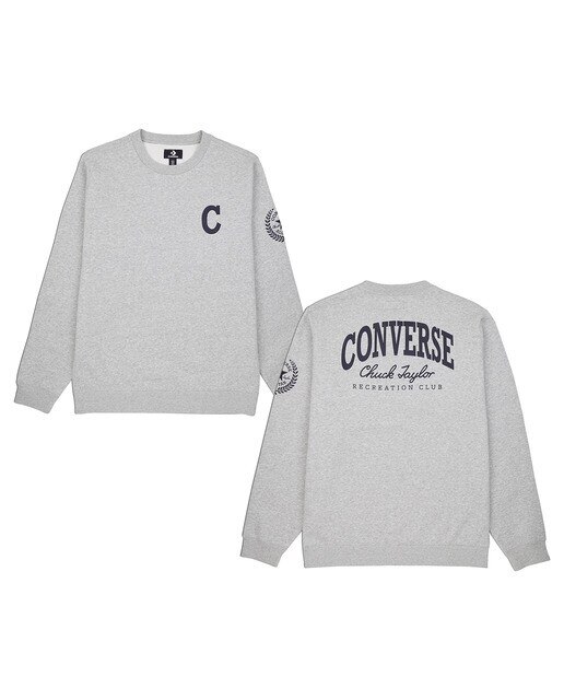 Sweatshirt de Homem Chuck Retro Graphic Crew Cinzento-2