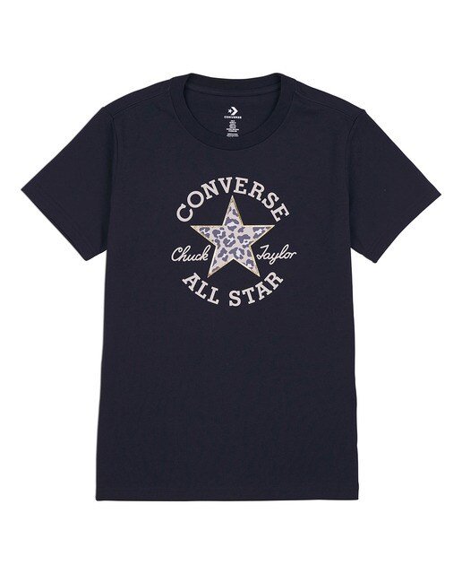 T-shirt de Mulher Chuck Patch Leopard Tee Preto-1