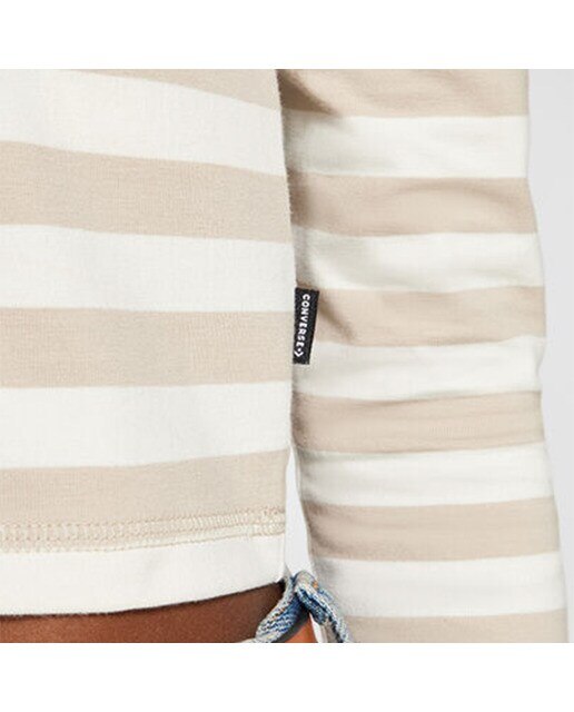 T-shirt de Mulher Stripes City Kicks Branco / Castanho-5