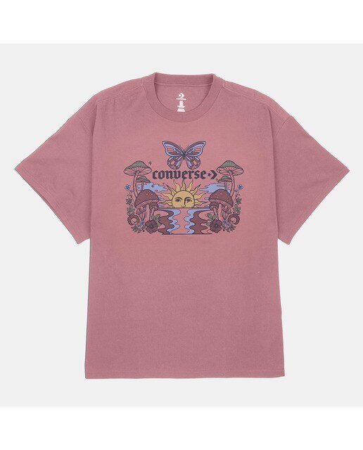 T-shirt de Mulher Blooming Skate Rosa-escuro-1