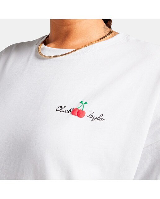 T-shirt de Mulher Oversized Cherry Branco-4
