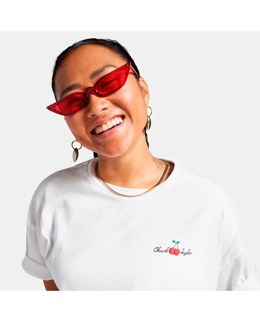 T-shirt de Mulher Oversized Cherry Branco-5