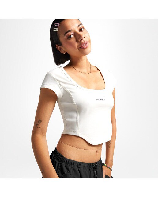 T-shirt de Mulher Corset Branco-1