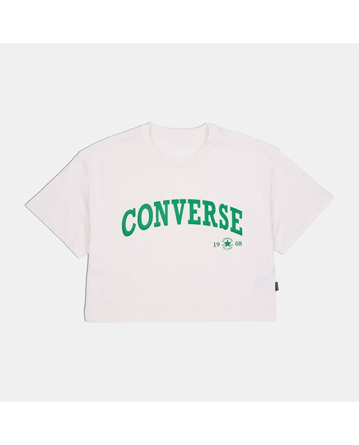 T-shirt de Mulher Retro Chuck Cropped Branco-1