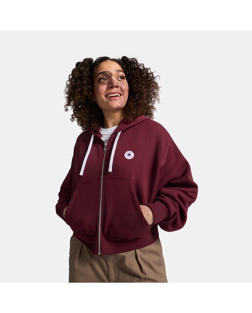 Sweatshirt de Mulher Retro Full-Zip Grená-2
