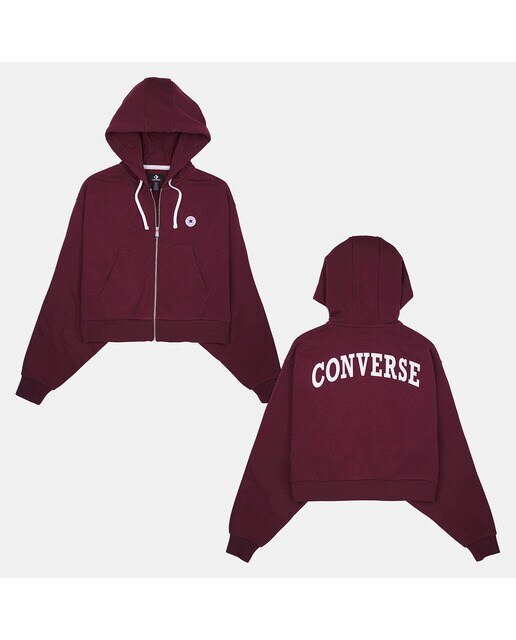 Sweatshirt de Mulher Retro Full-Zip Grená-5