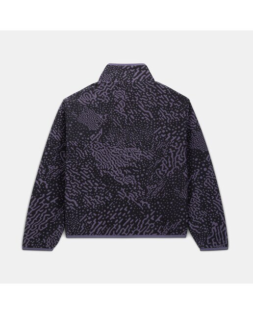 Camisola de Forro Polar Casual de Mulher Printed Sherpa Half-Zip Popover Roxo-2