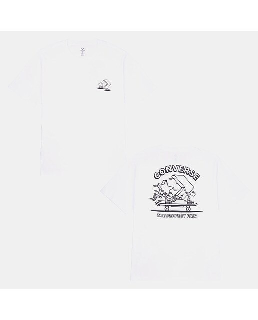 T-shirt Casual de Homem Skateboarding Star Chevron T-Shirt Preto-4