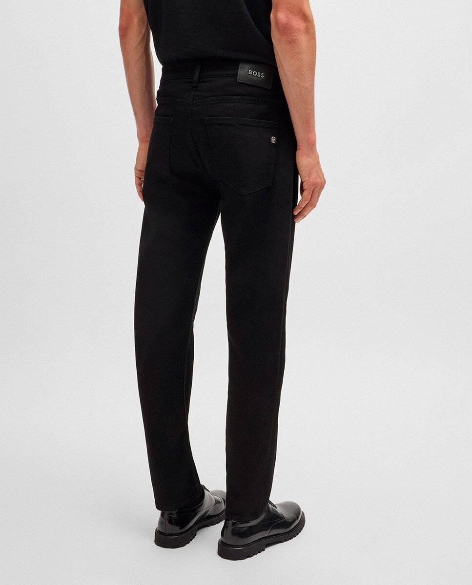 Jeans Maine Straight Fit de Ganga Italiana Super Suave Preto-3